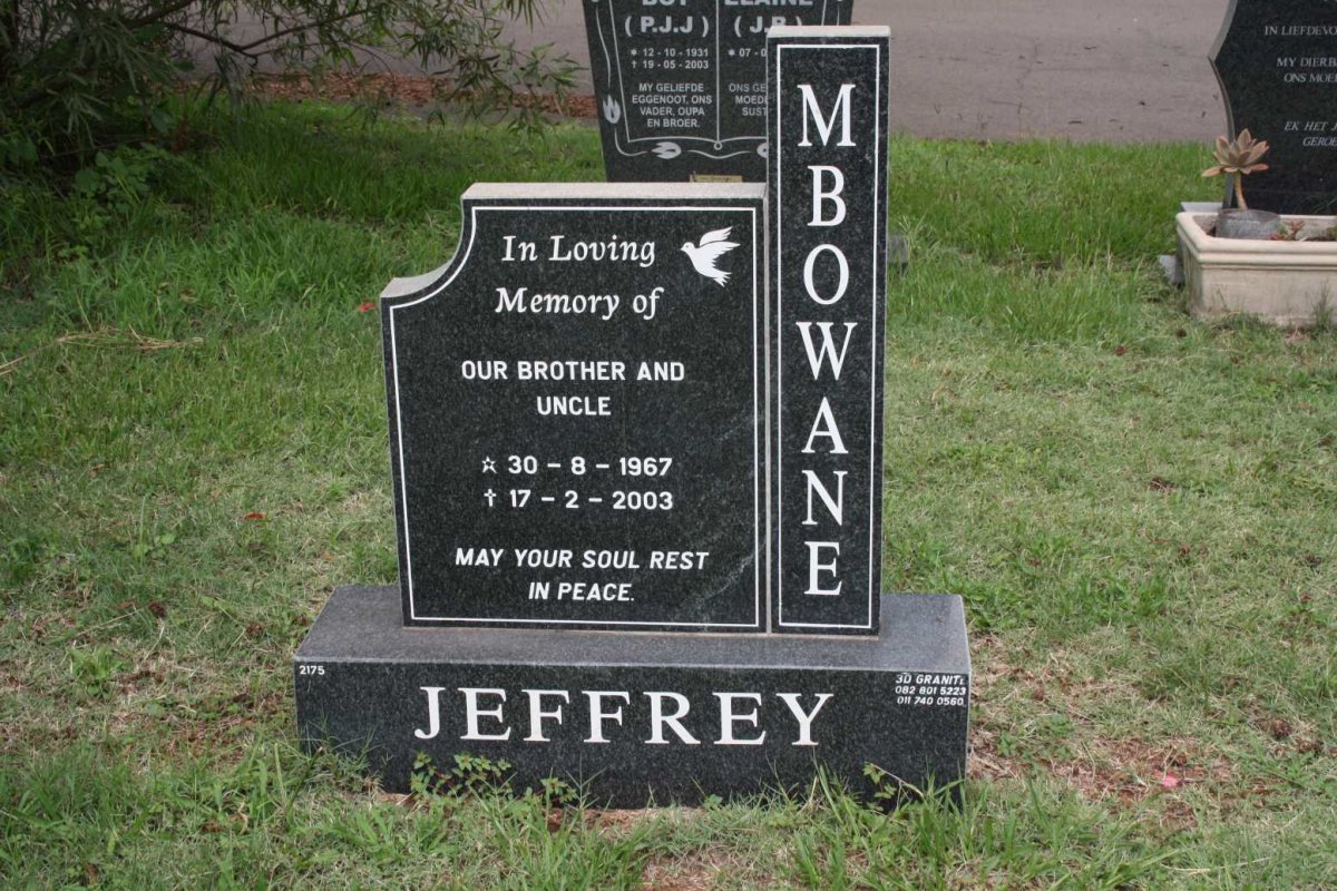 MBOWANE Jeffrey 1967-2003