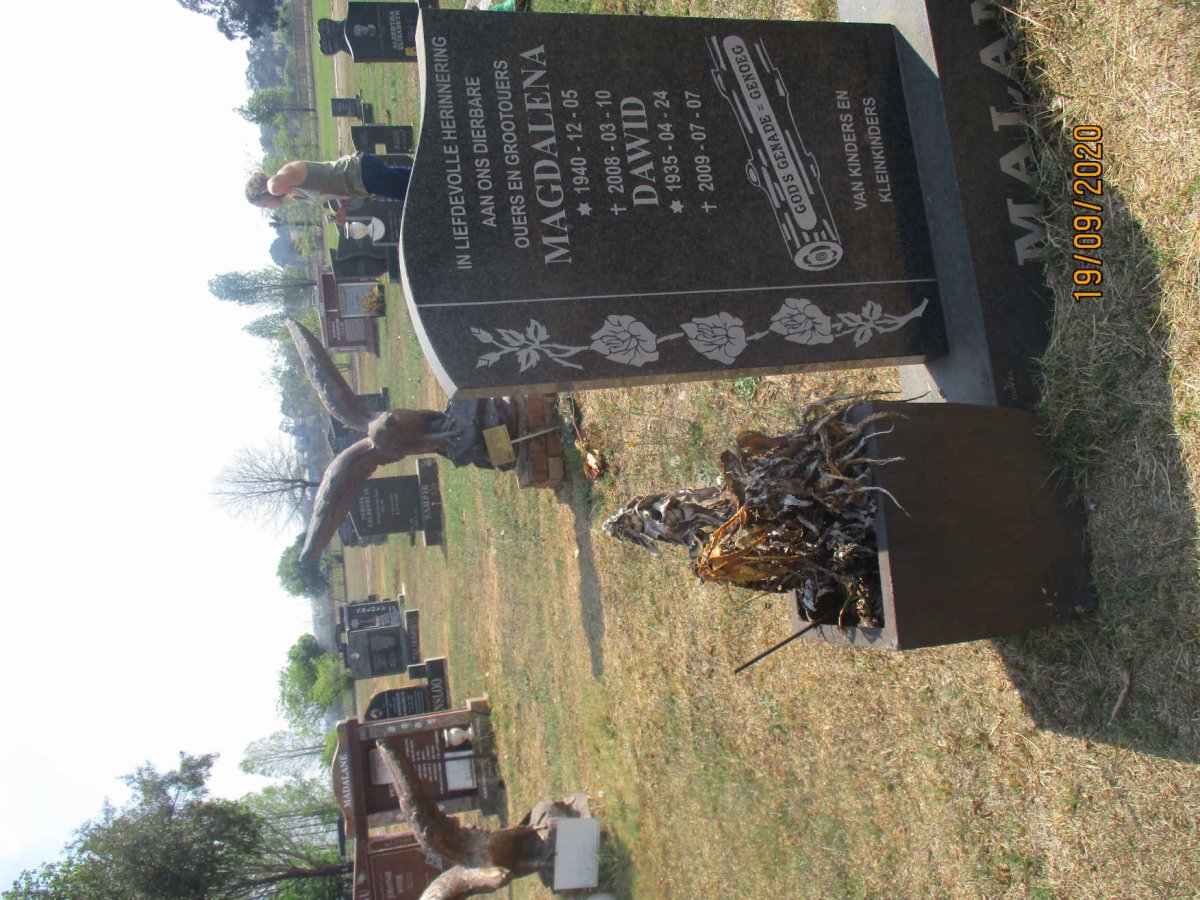MALAN Dawid 1935-2009 &amp; Magdalena 1940-2008