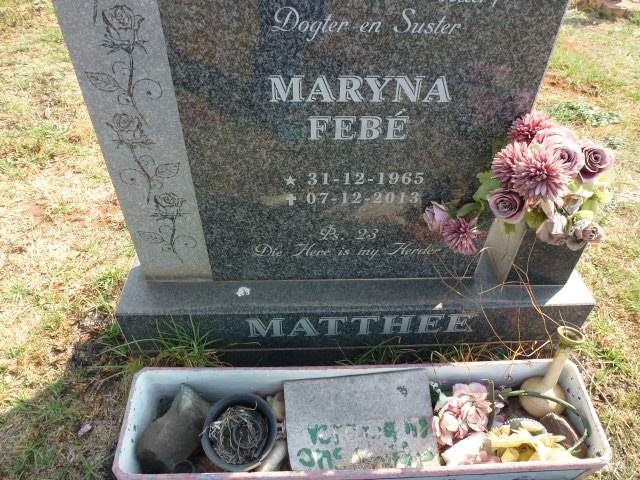 MATTHEE Maryna Febe 1965-2013