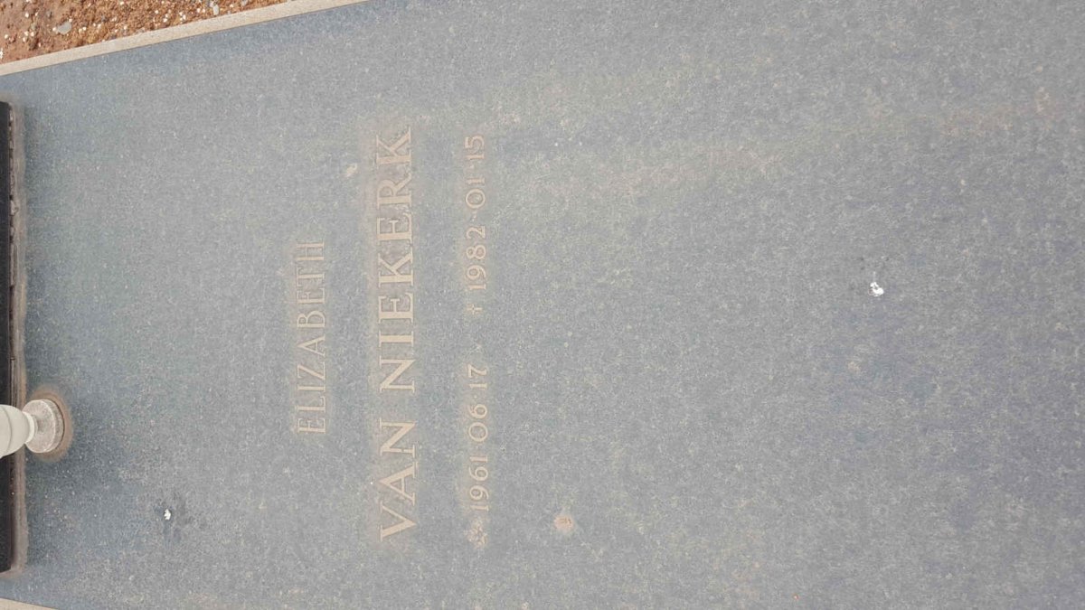 NIEKERK Elizabeth, van 1961-1982