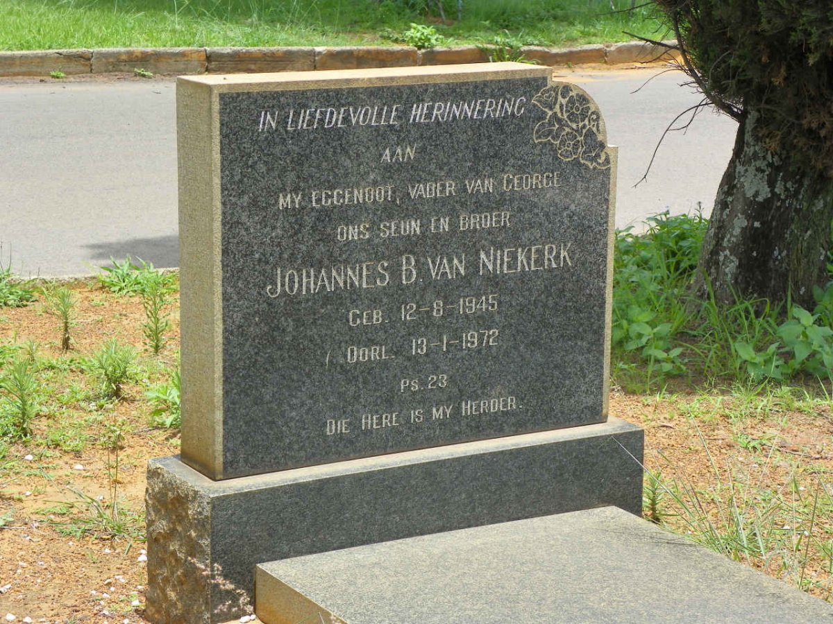 NIEKERK Johannes B., van 1945-1972