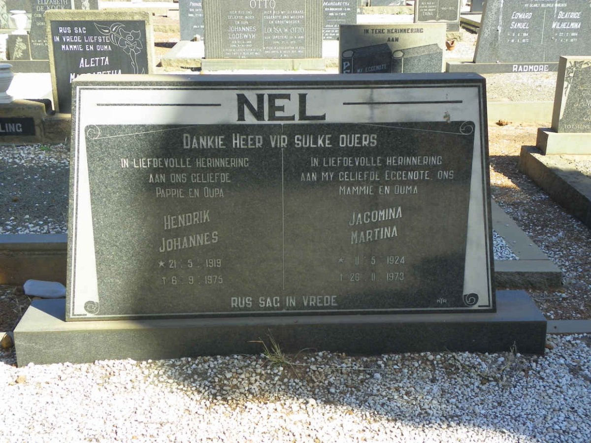 NEL Hendrik Johannes 1919-1975 &amp; Jacomina Martina 1924-1973