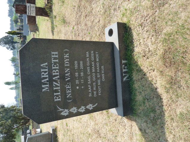 NEL Maria Elizabeth nee VAN DYK 1929-2006