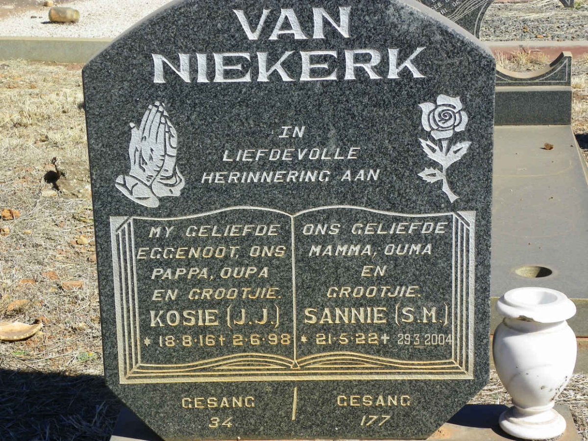 NIEKERK J.J., van 1916-1998 &amp; S.M. 1922-2004