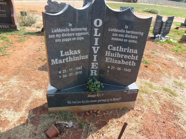 OLIVIER Lukas Marthinius 1946–2018 & Cathrina Huibrecht Elizabeth 1945– #1