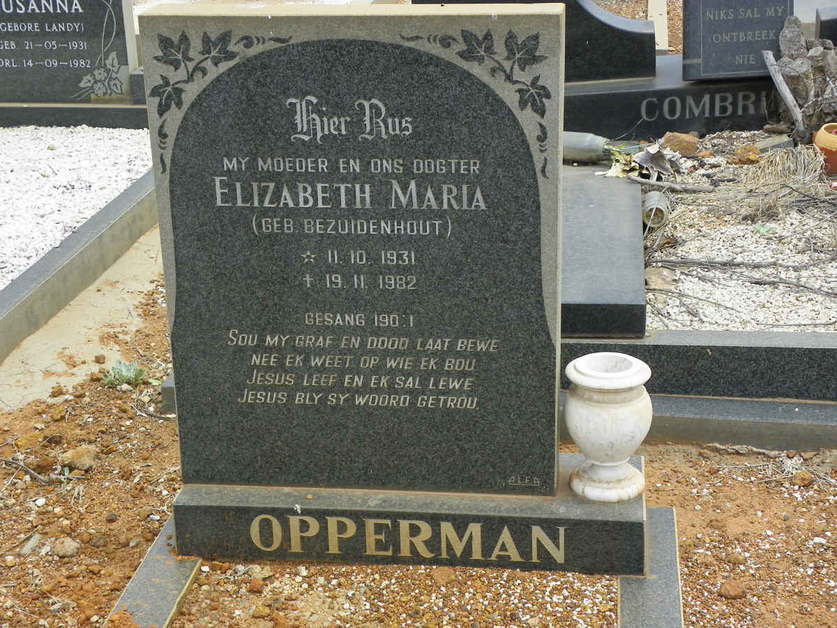 OPPERMAN Elizabeth Maria nee BEZUIDENHOUT 1931-1982