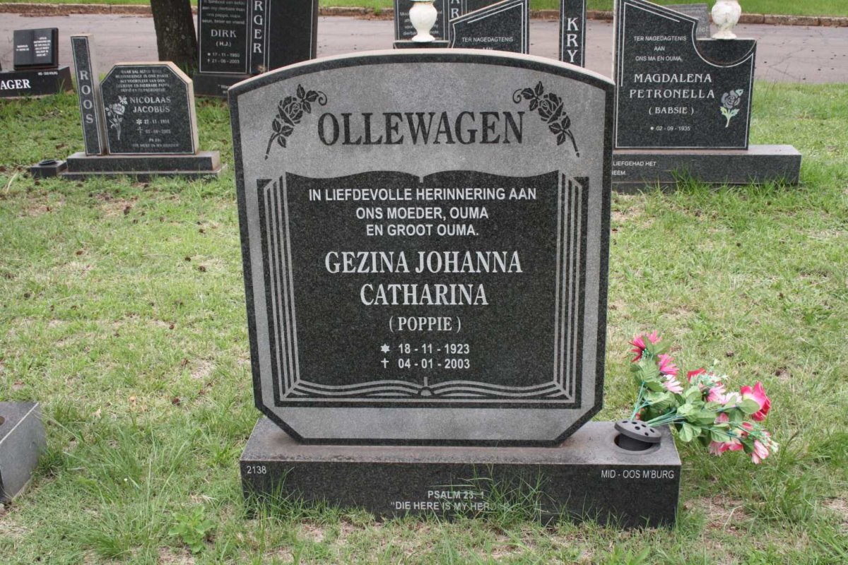 OLLEWAGEN Gezina Johanna Catharina 1923-2003