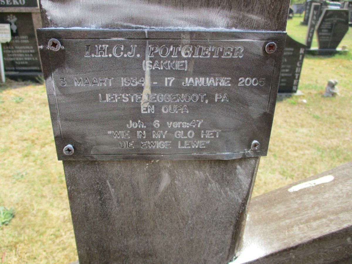 POTGIETER I.H.C.J. 1934-2005