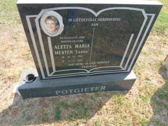 POTGIETER Aletta Maria Hester 1956-2009