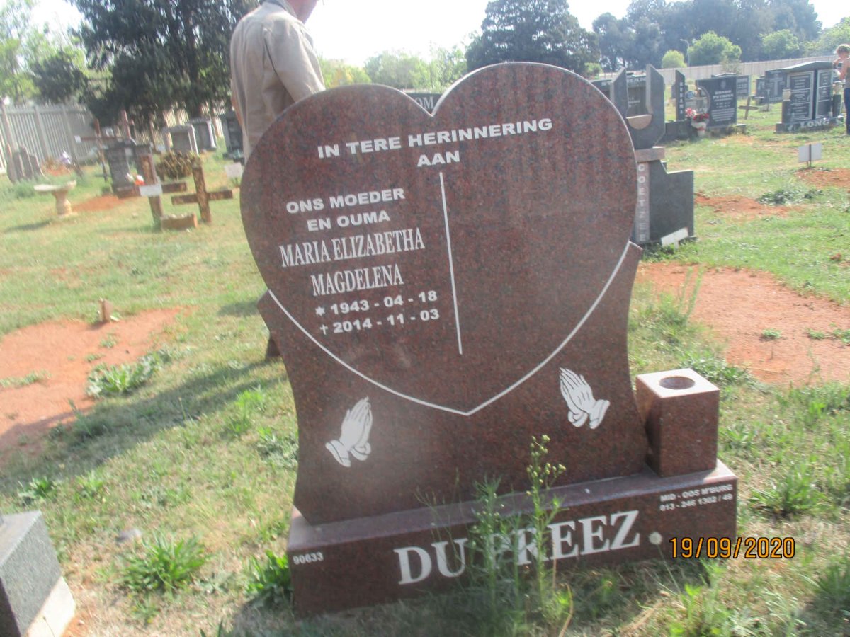 PREEZ Maria Elizabeth Magdalena, du 1943-2014
