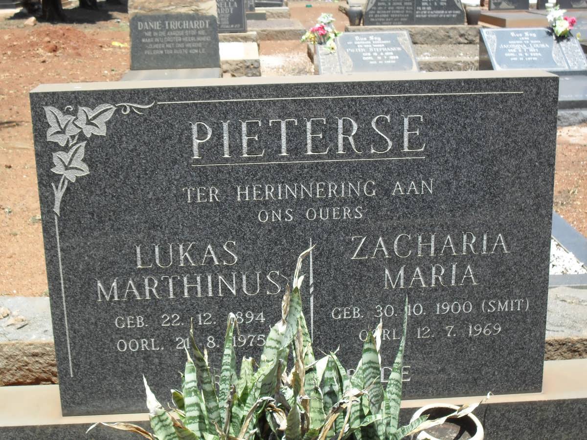 PIETERSE Lukas Marthinus 1894-1975 &amp; Zacharia Maria SMIT 1900-1969