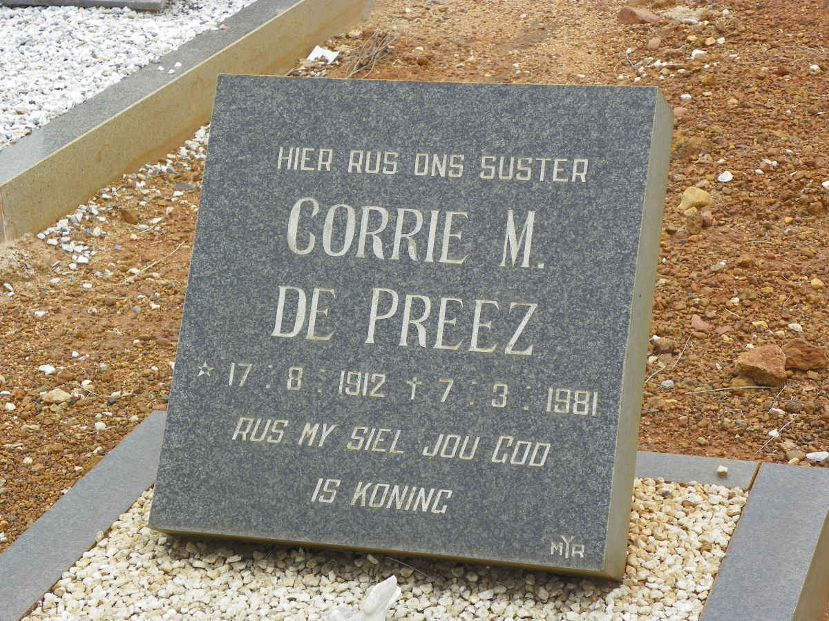 PREEZ Corrie M., de 1912-1981