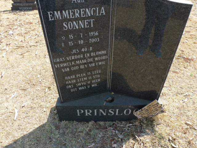 PRINSLOO Emmerencia Sonnet 1956-2003