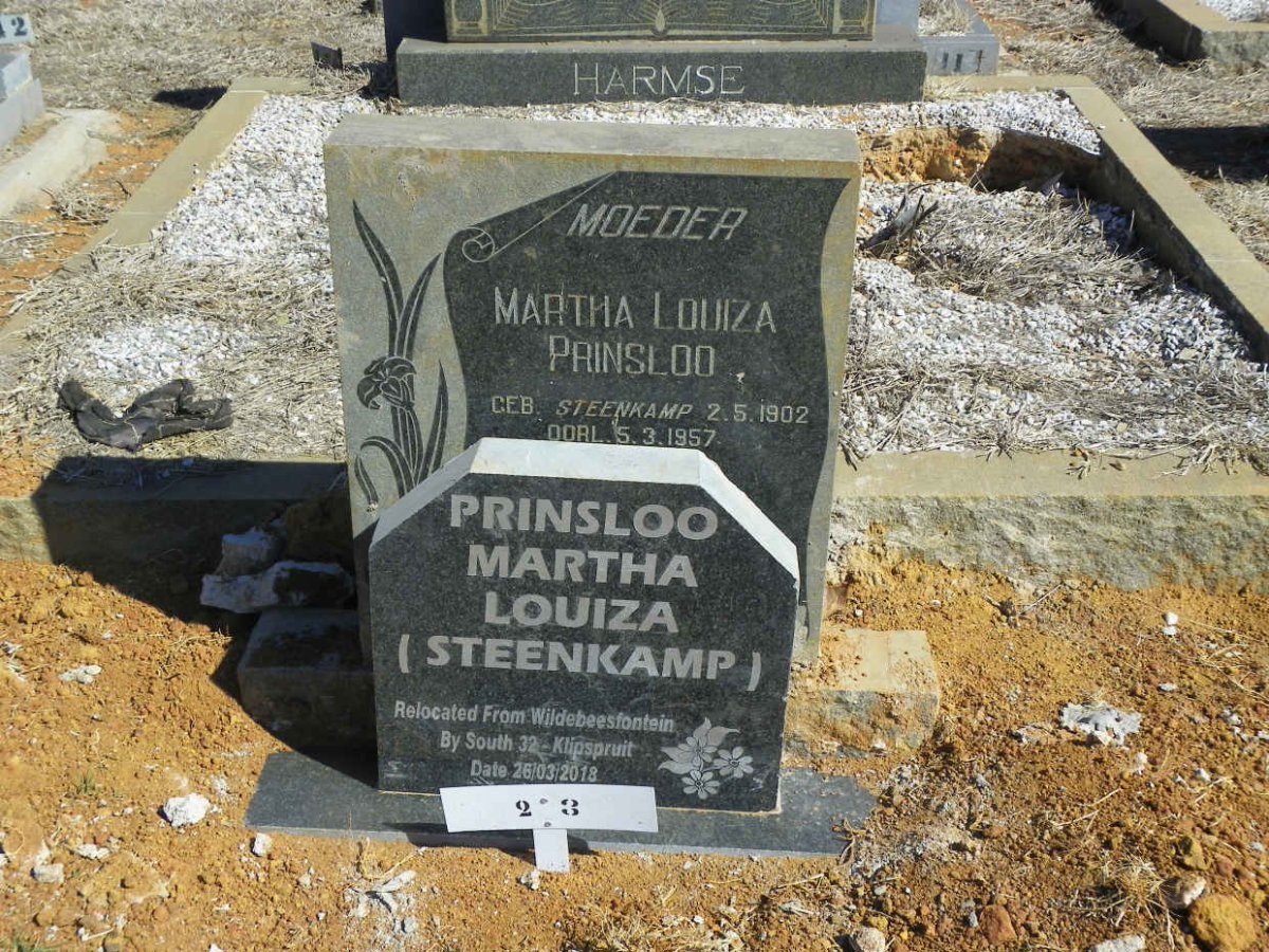 PRINSLOO Martha Louiza nee STEENKAMP 1902-1957 #1