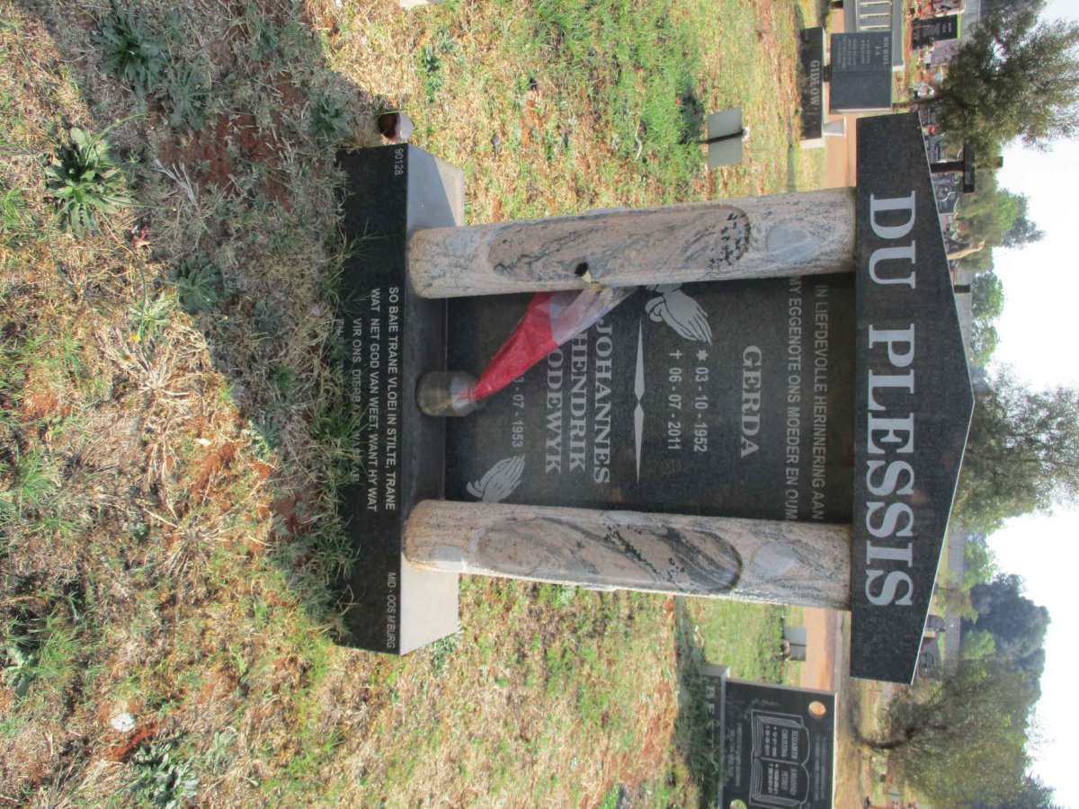 PLESSIS Johannes Hendrik Lodewyk, du 1953- &amp; Gerda 1952-2011