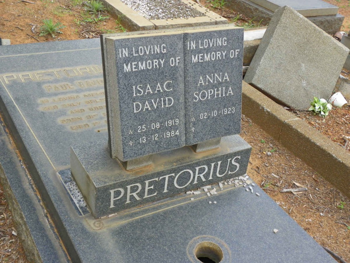 PRETORIUS Isaac David 1919–1984 & Anna Sophia 1923– :: PRETORIUS  Paul David 1953–1973 #1