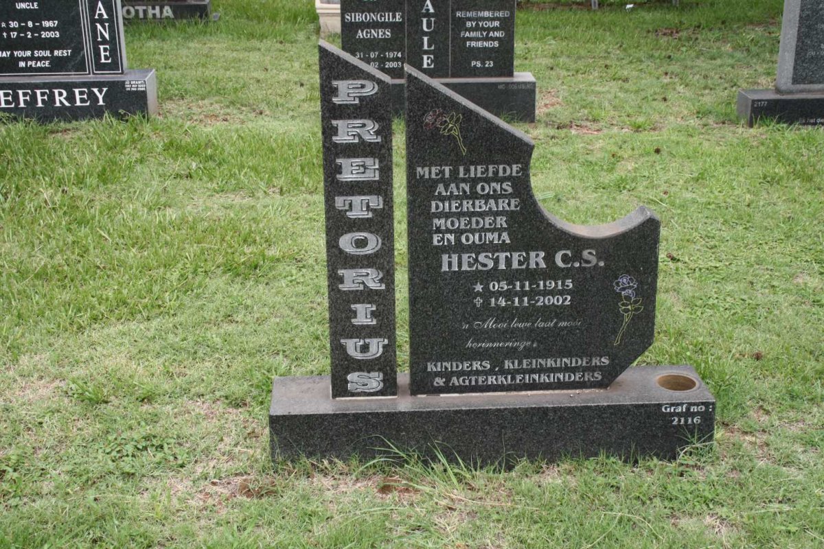 PRETORIUS Hester C.S. 1915-2002