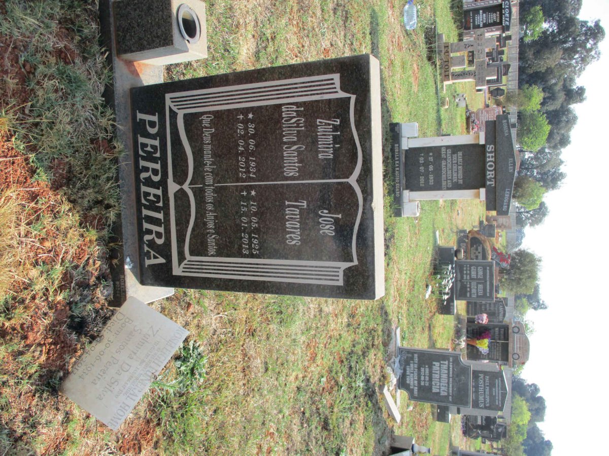 PEREIRA Jose Tavares 1925-2013 &amp; Zulmira da Silva SANTOS 1934-2012