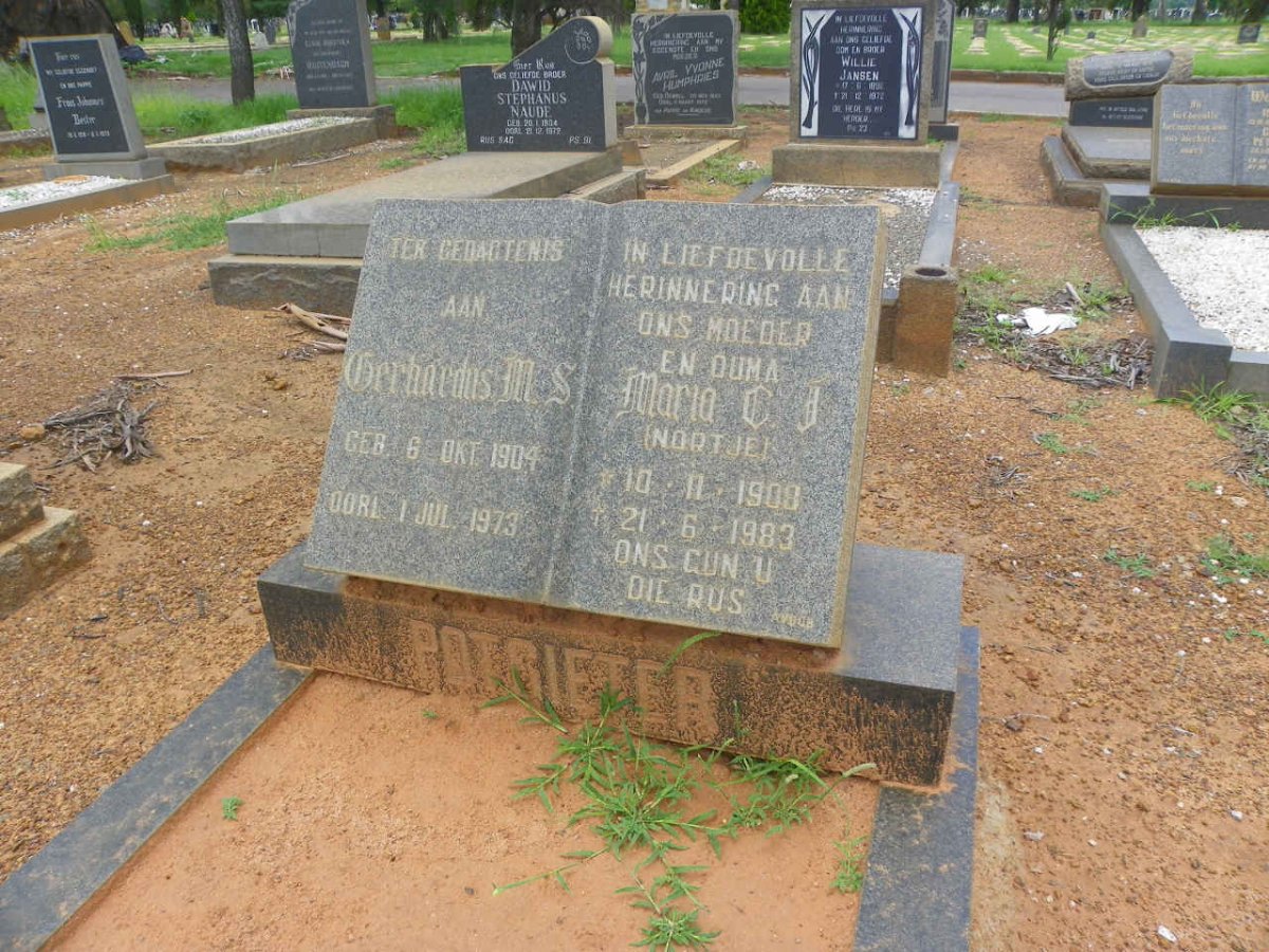 POTGIETER Gerhardus M.S. 1904–1973 & Maria C.J. nee NORTJE 1908–1983