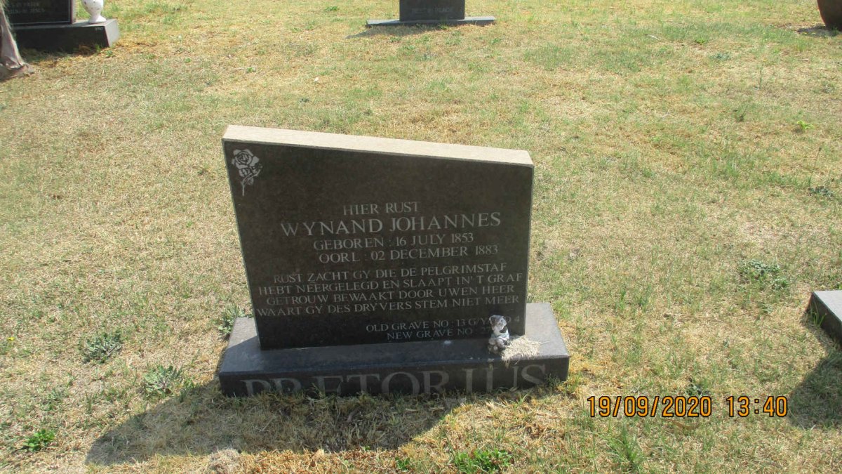 PRETORIUS Wynand Johannes 1853-1883