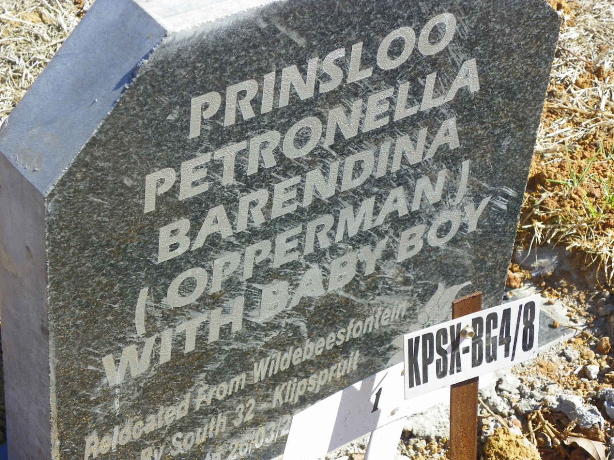 PRINSLOO Petronella Barendina nee OPPERMAN :: PRINSLOO baby boy