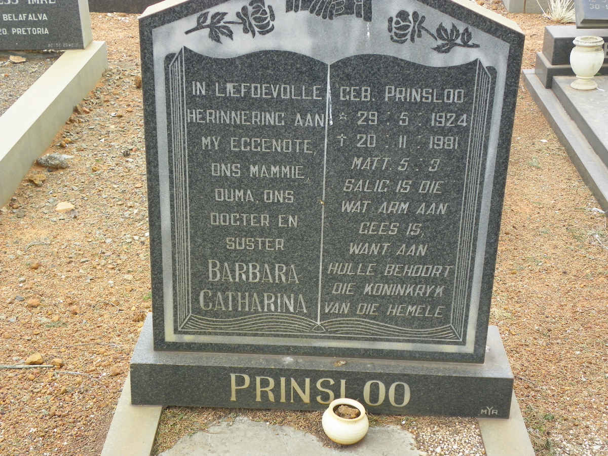 PRINSLOO Barbara Catharina 1924-1981