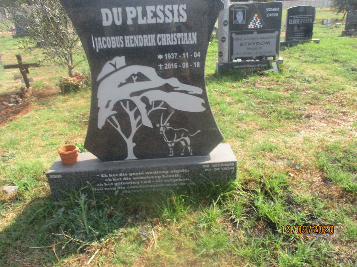 PLESSIS Jacobus Hendrik Christiaan, du 1937-2016