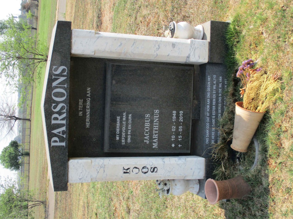 PARSONS Jacobus Marthinus 1948-2010