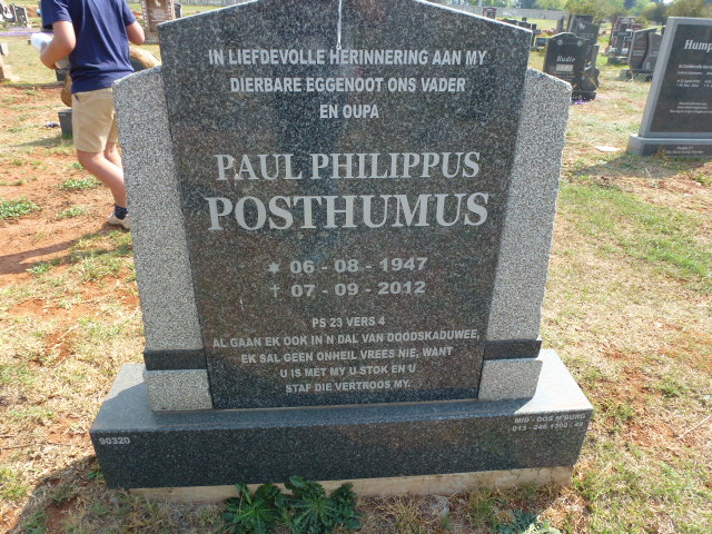 POSTHUMUS Paul Philippus 1947-2012