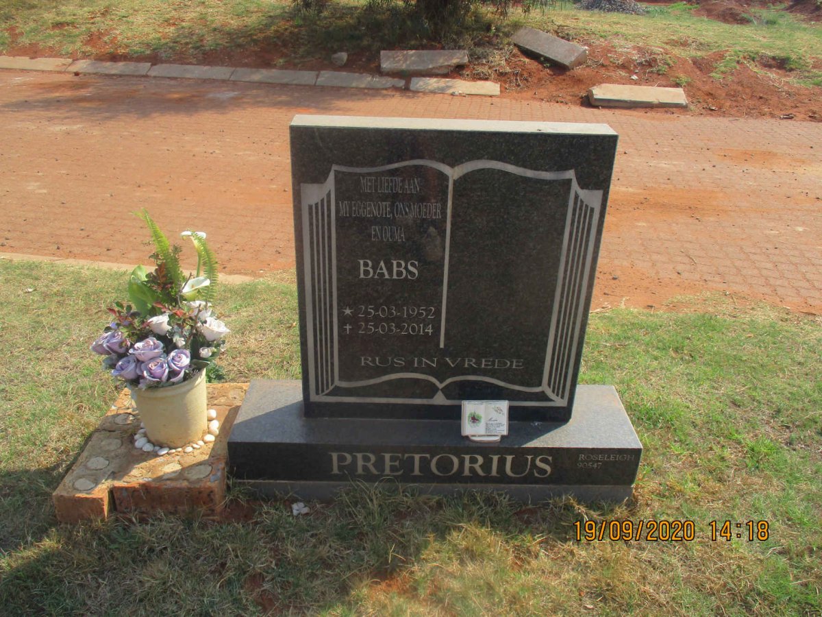 PRETORIUS Babs 1952-2014