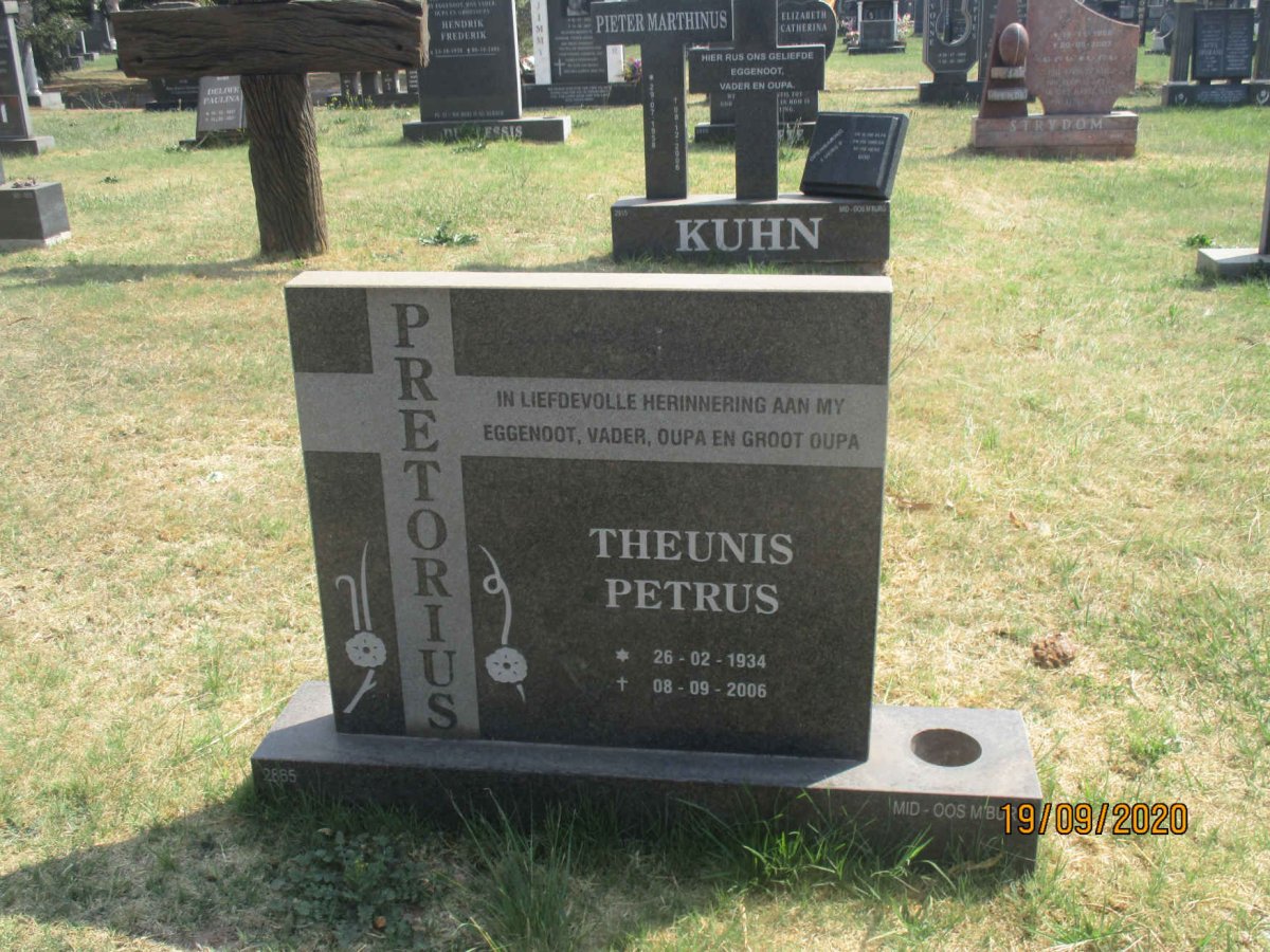 PRETORIUS Theunis  Petrus 1934-2006