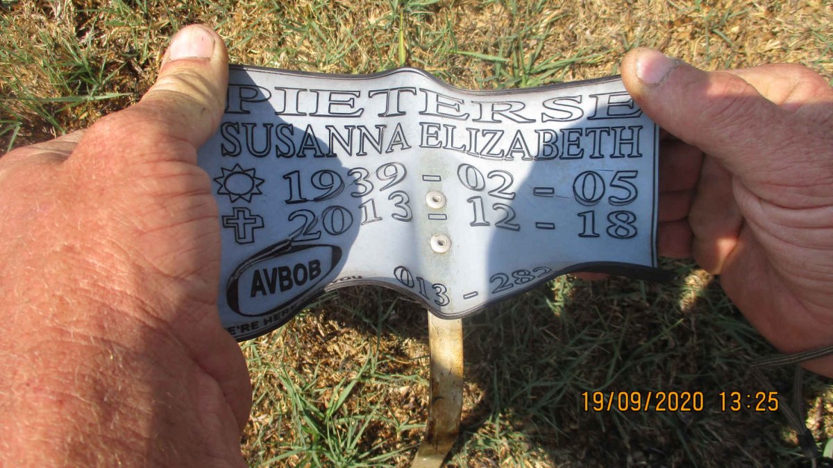 PIETERSE Susanna Elizabeth 1939-2013