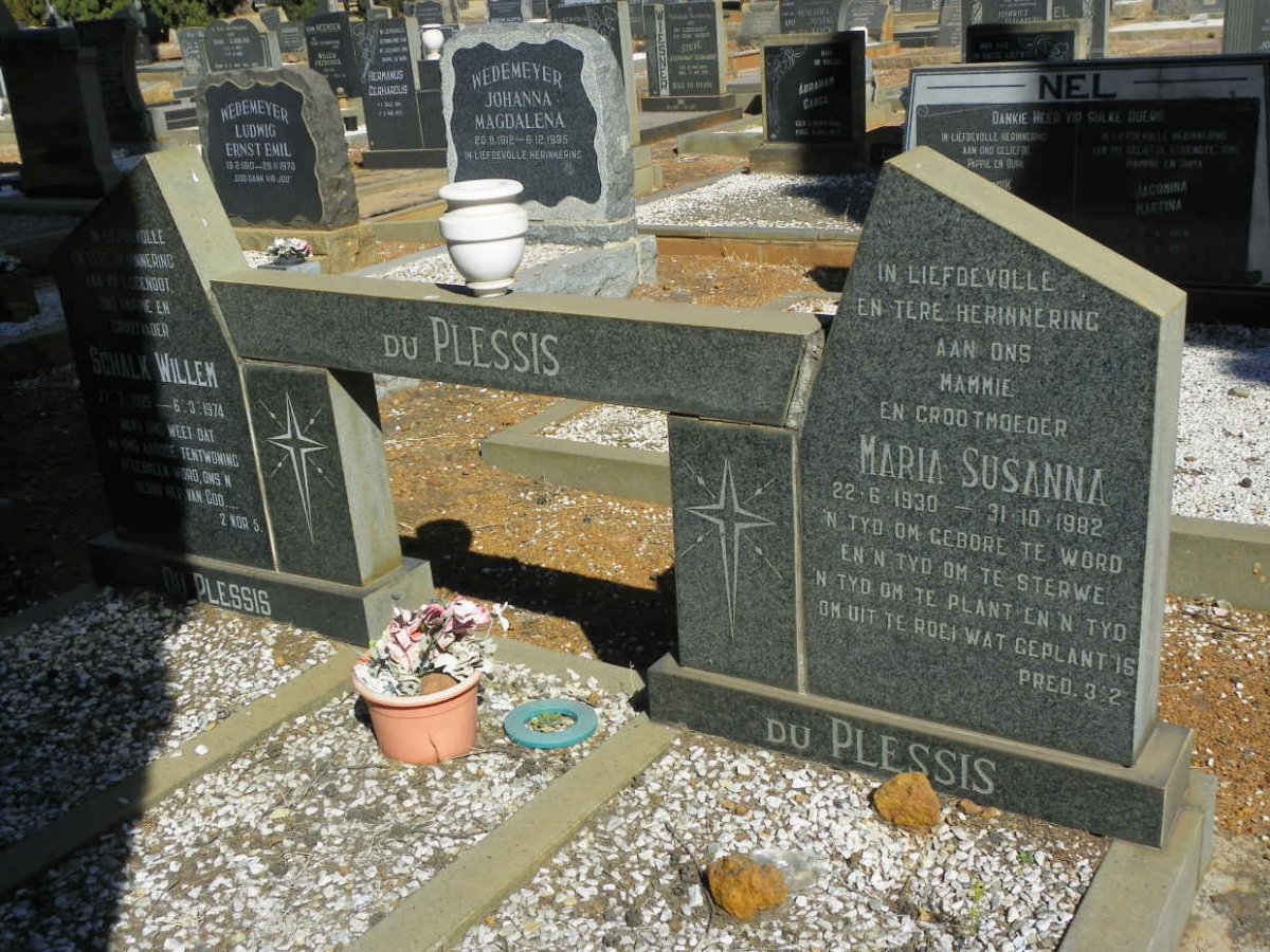 PLESSIS Schalk Willem, du 1926-1974 &amp; Maria Susanna 1930-1982 #2