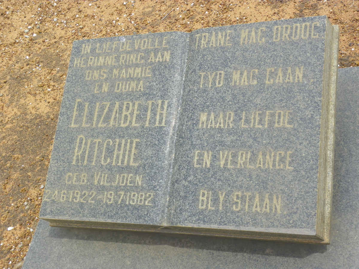 RITCHIE Elizabeth nee VILJOEN 1922-1982