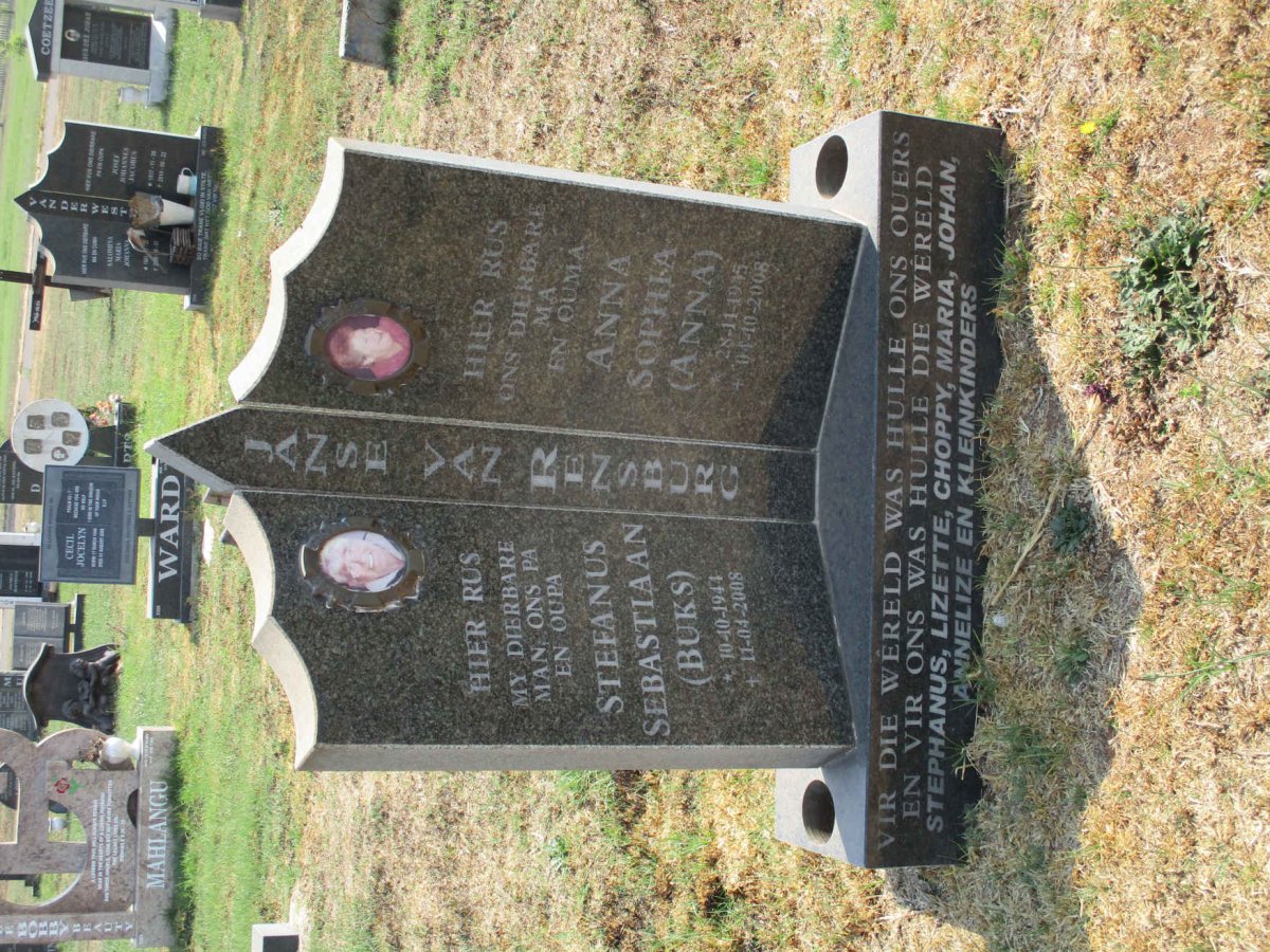 RENSBURG Stefanus Sebastiaan, Janse van 1944-2008 &amp; Anna Sophia 1945-2008