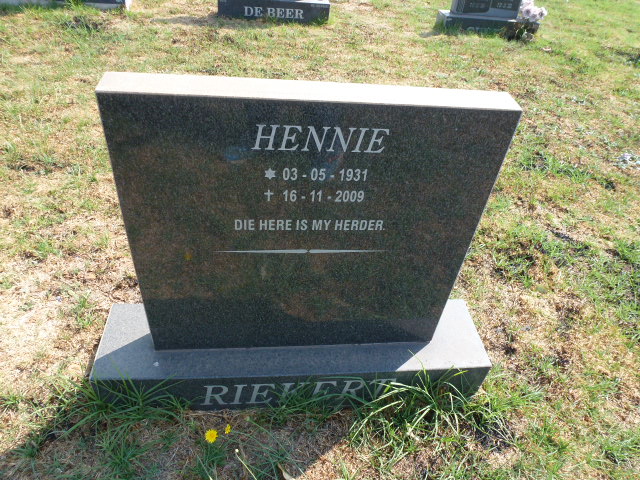 RIEKERT Hennie 1931-2009