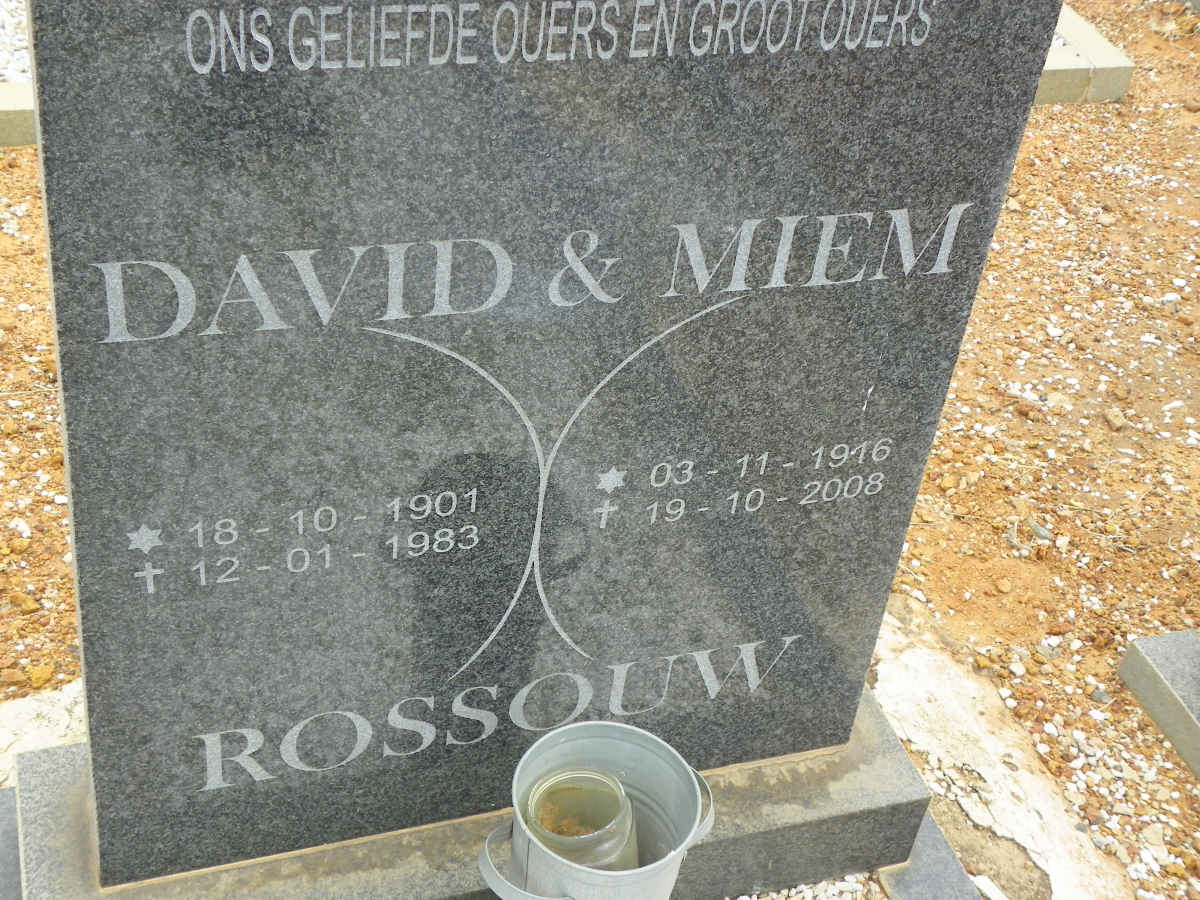 ROSSOUW David 1901-1983 &amp; Miem 1916-2008