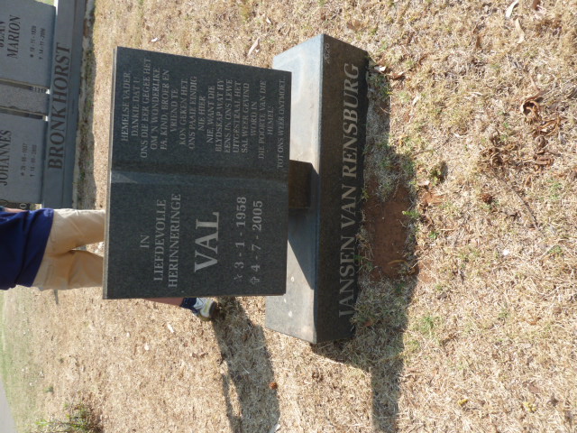 RENSBURG Val, Jansen van 1958-2005