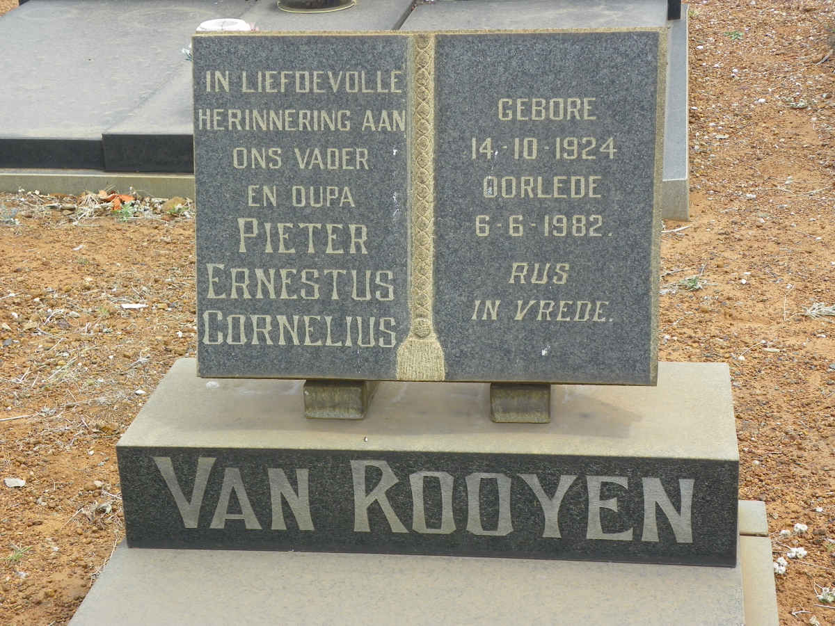 ROOYEN Pieter Ernestus Cornelius, van 1924-1982