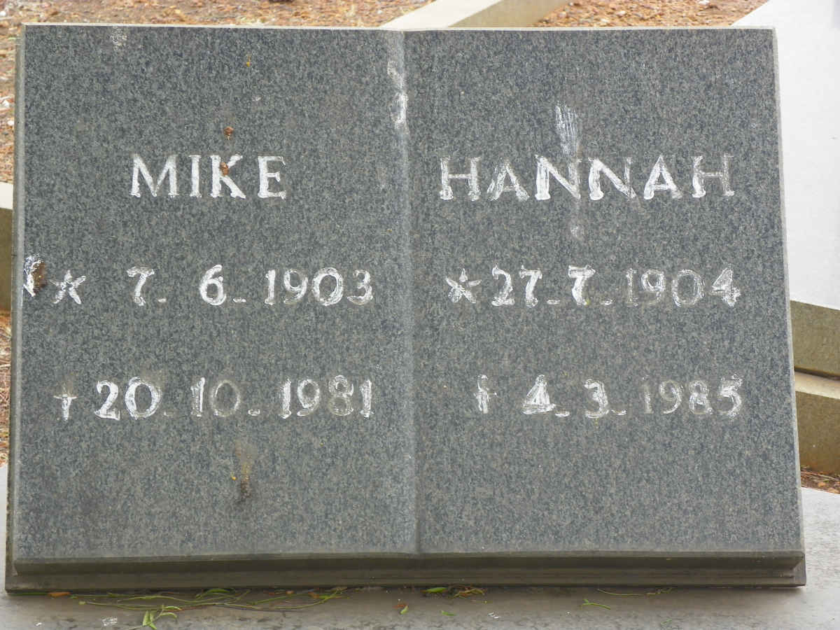 RENSBURG Mike, Janse van 1903–1981 & Hannah 1904–1985 #2