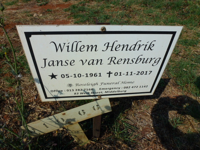 RENSBURG Willem Hendrik, Janse van 1961-2017