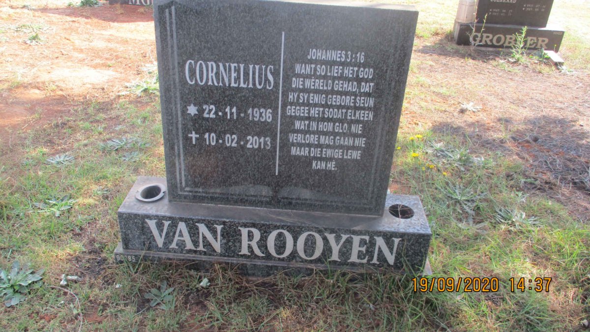 ROOYEN Cornelius, van 1936-2013