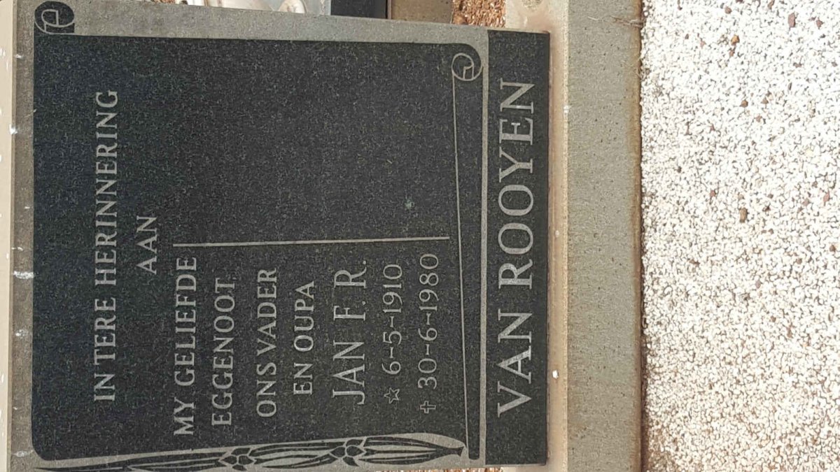 ROOYEN Jan F.R., van 1910-1980