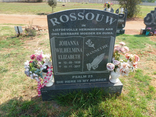 ROSSOUW Johanna Wilhelmina Elizabeth 1938-2017