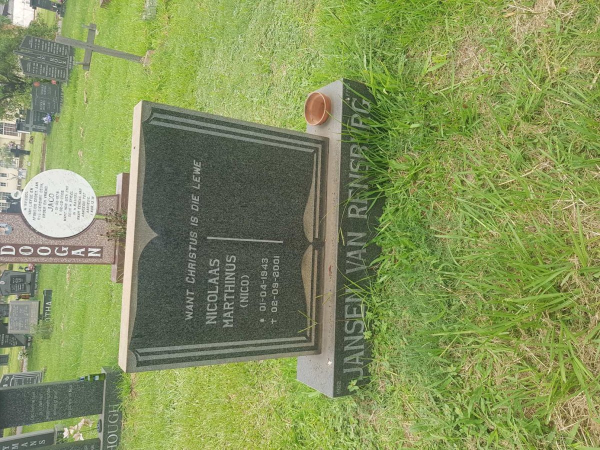 RENSBURG Nicolaas Marthinus, Jansen van 1943-2001