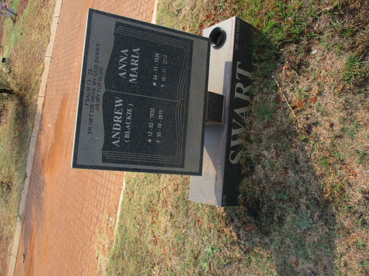 SWART Andrew 1933-2011 &amp; Anna Maria 1936-2014