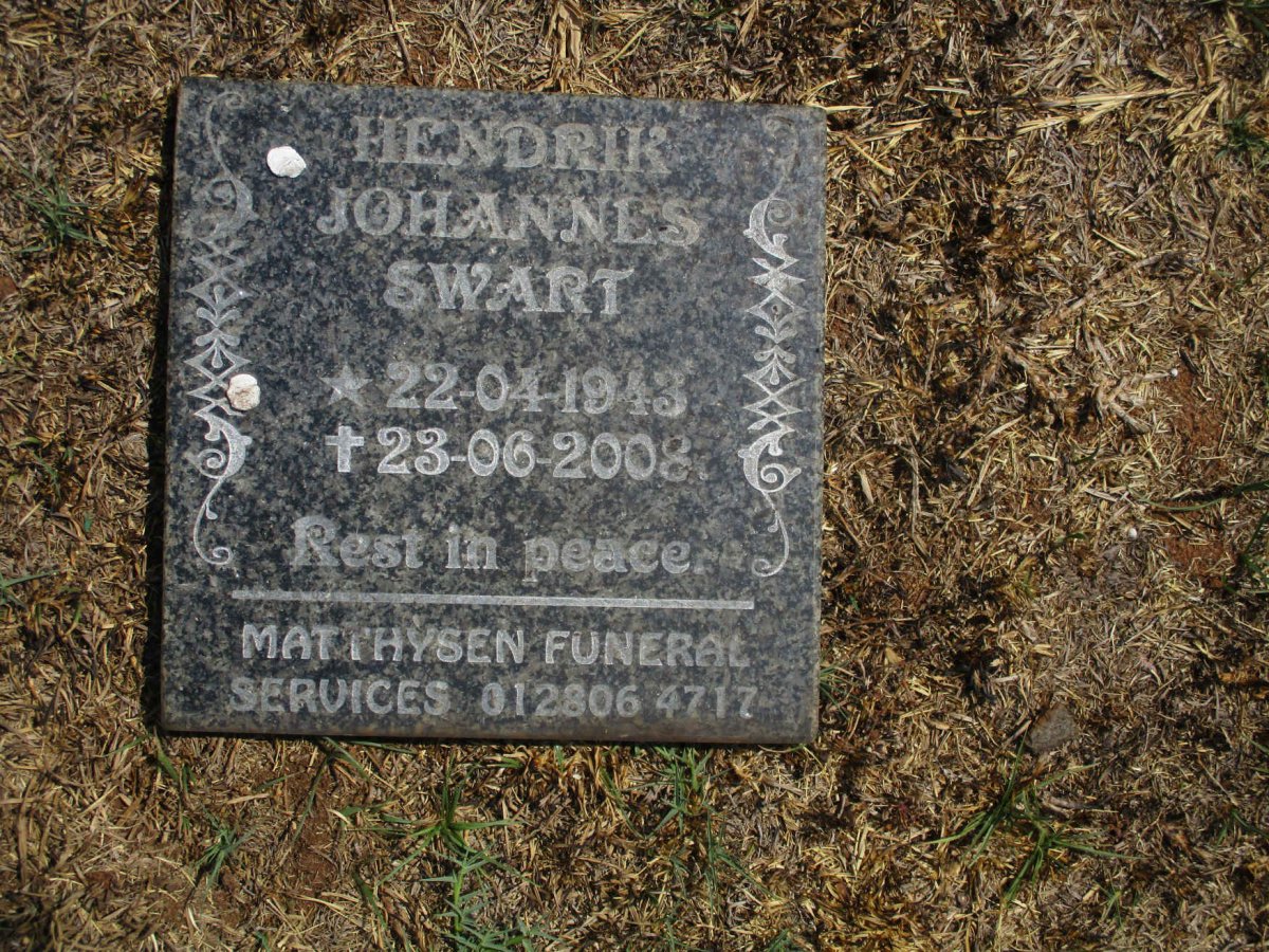 SWART Hendrik Johannes 1943-2008