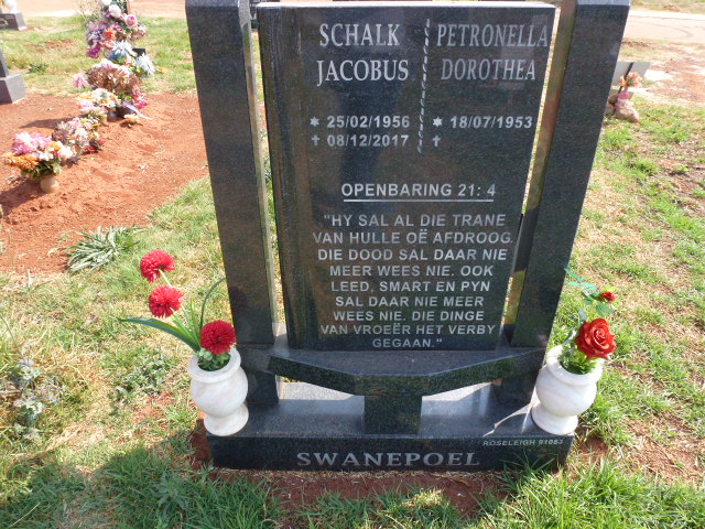 SWANEPOEL Schalk Jacobus 1956-2017 &amp; Petronella Dorothea 1953-
