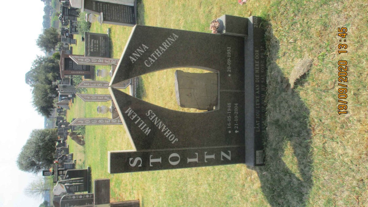 STOLTZ Willem Johannes 1946-2004 &amp; Anna Catharina 1951-