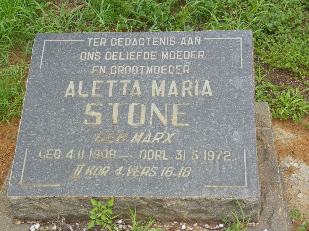 STONE Aletta Maria nee MARX 1908-1972